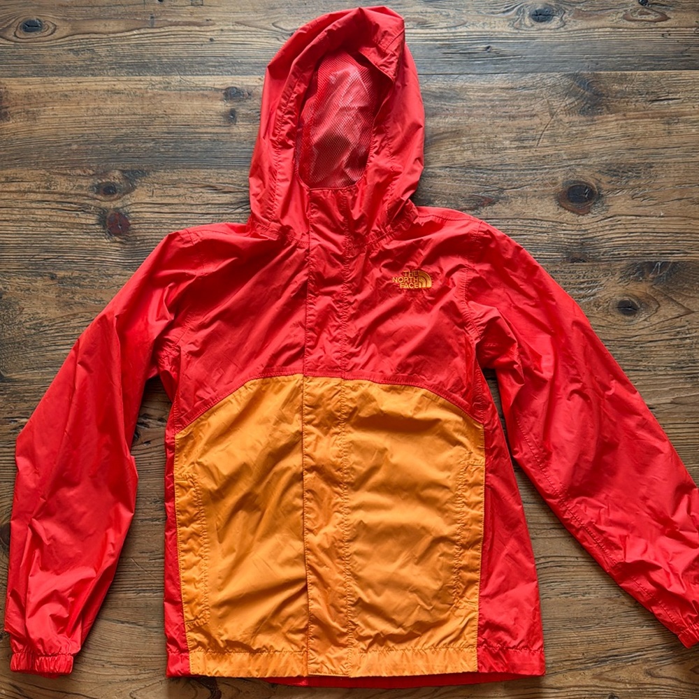 The North Face Kids Red and Orange Raincoat